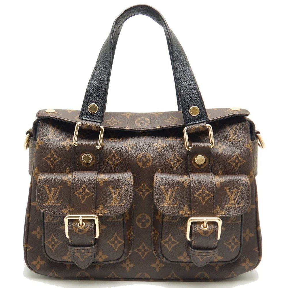 Louis Vuitton Monogram Manhattan Handbag Brown Noir